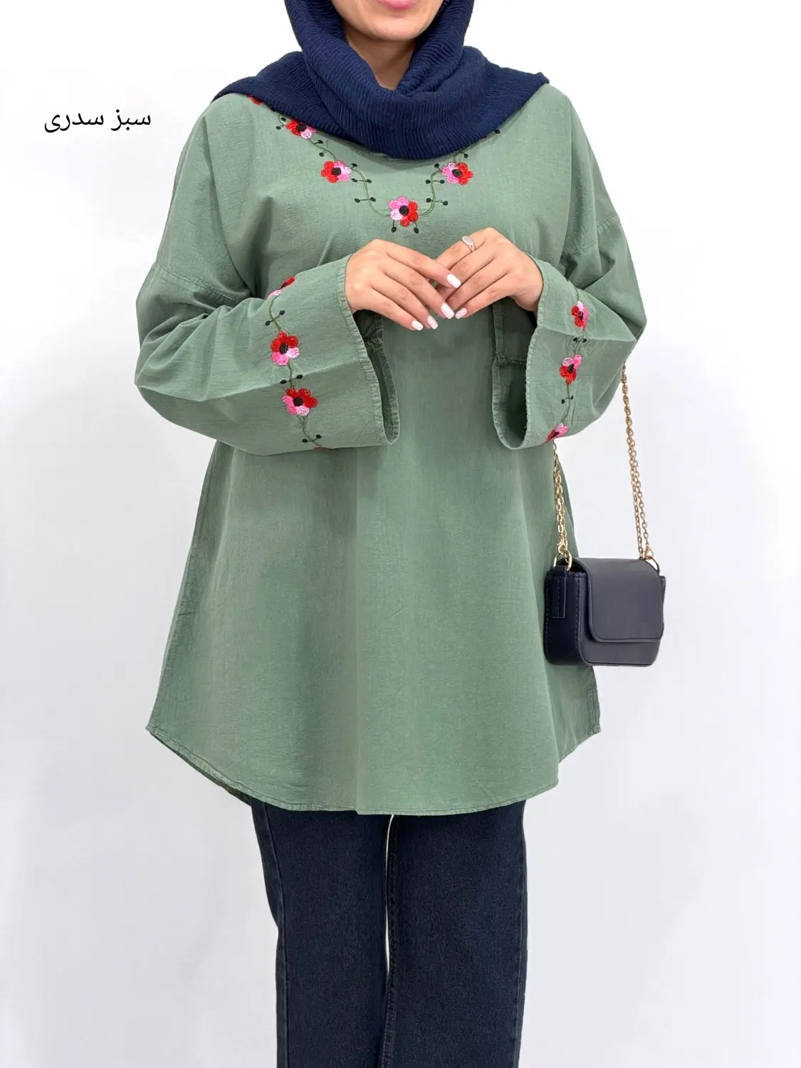 مانتو لینن گلدوزی نرگس کد 7033